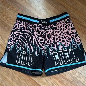 KILL CREW Pink and Blue Graphic Shorts